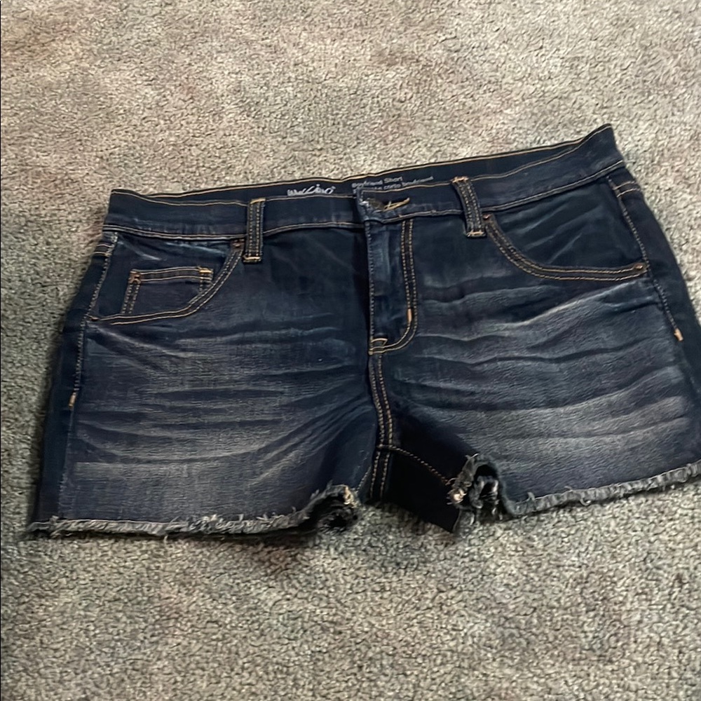 Wallflower Blue Jean Shorts Distressed Cut-Off Style